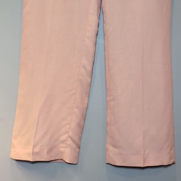 ZARA Linen Blend Trousers Womens Medium Pink Peach Blush Straight Leg Pants - Picture 8 of 14